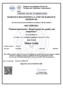 RADIANCE DIAGNOSTICS IS NABL ACCREDITED